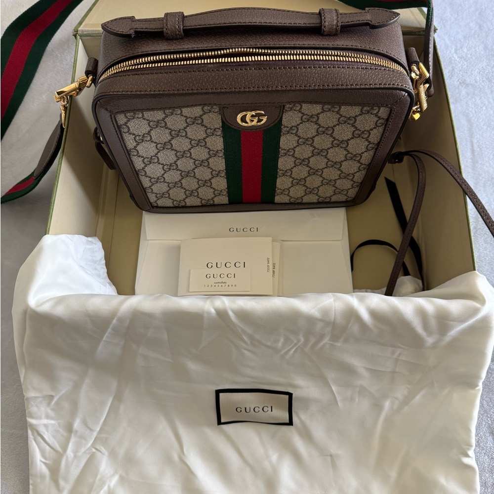 Gucci Brown and Green Crossbody Bag - Picture 7 of 8